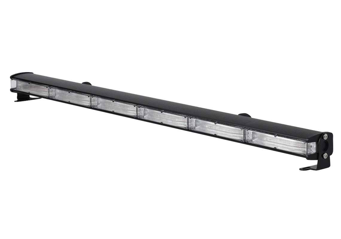 Warnleiste „Warning“ mit 6 Leuchten à 9 zweifarbigen LEDs (orange/blau), 810 mm, 12/24 V